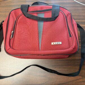 TAG Unisex Messenger Travel Bag, Red & Black w/adjustable shoulder strap